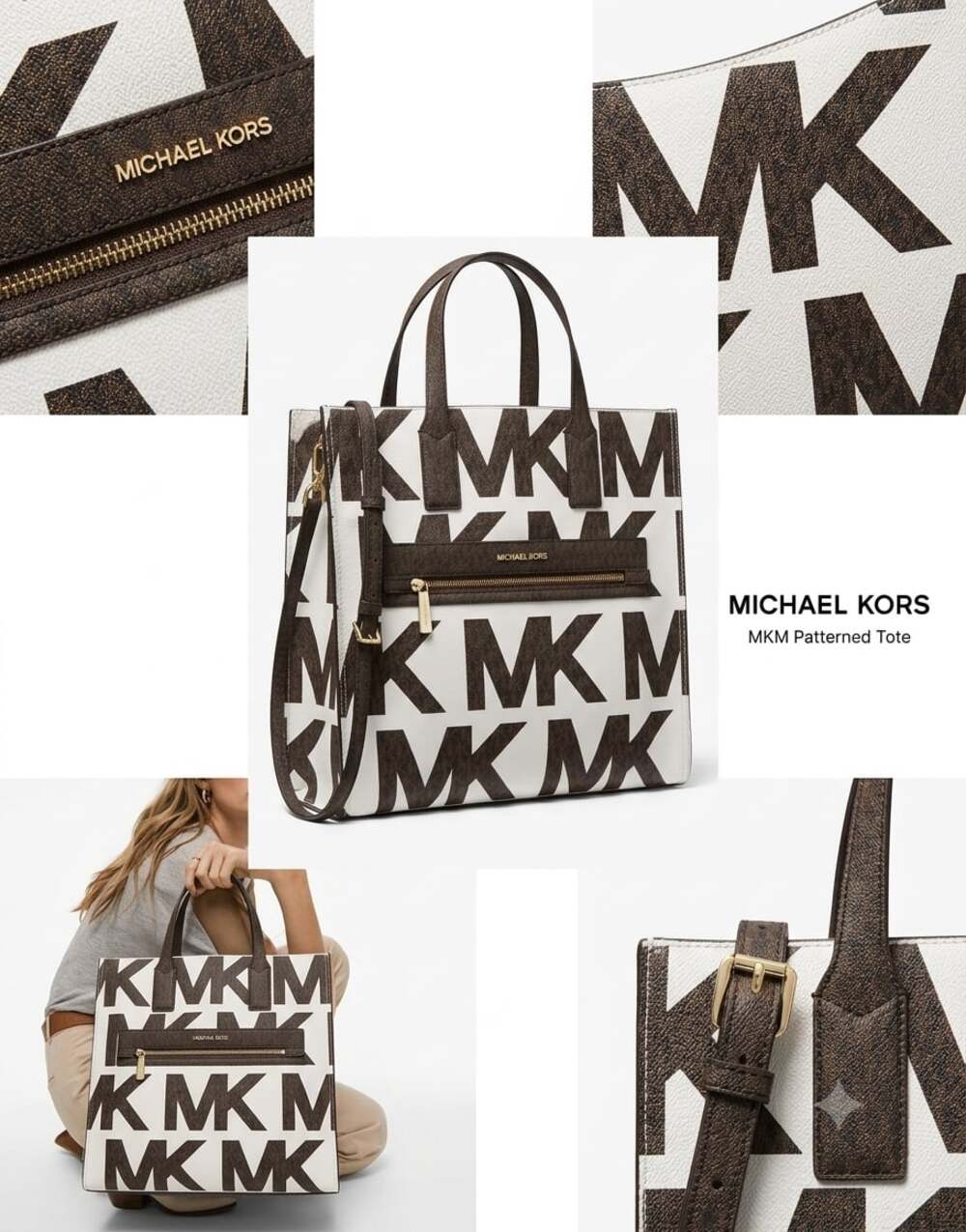 Michael Kors Kenly Large Logo Patterned Tote Bag
